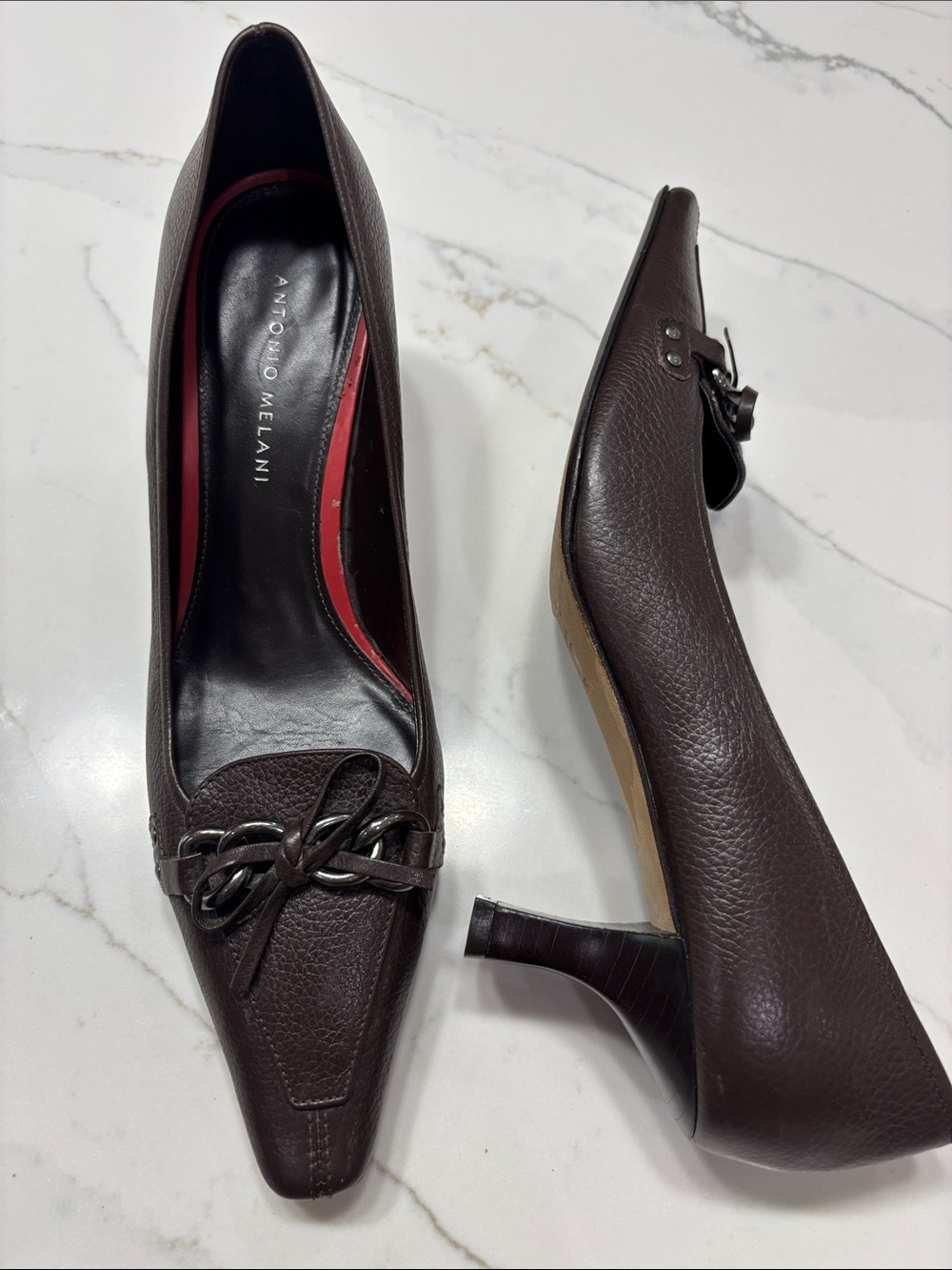 ANTONIO MELANI Dark Brown  Knot-Detail Pumps